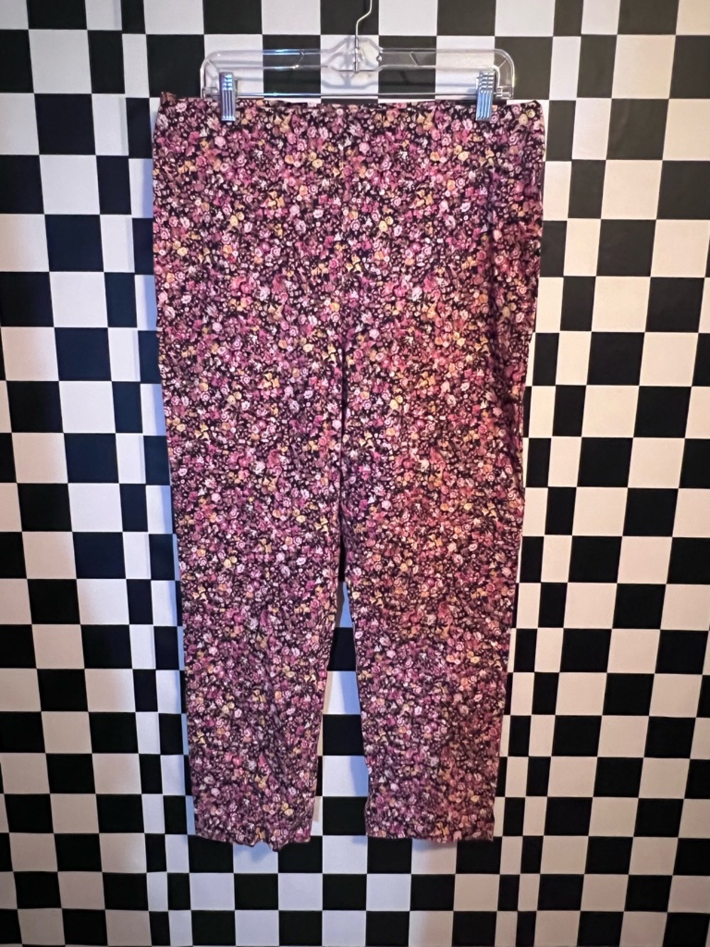Counterparts Floral Crop Pants in Pink and Black